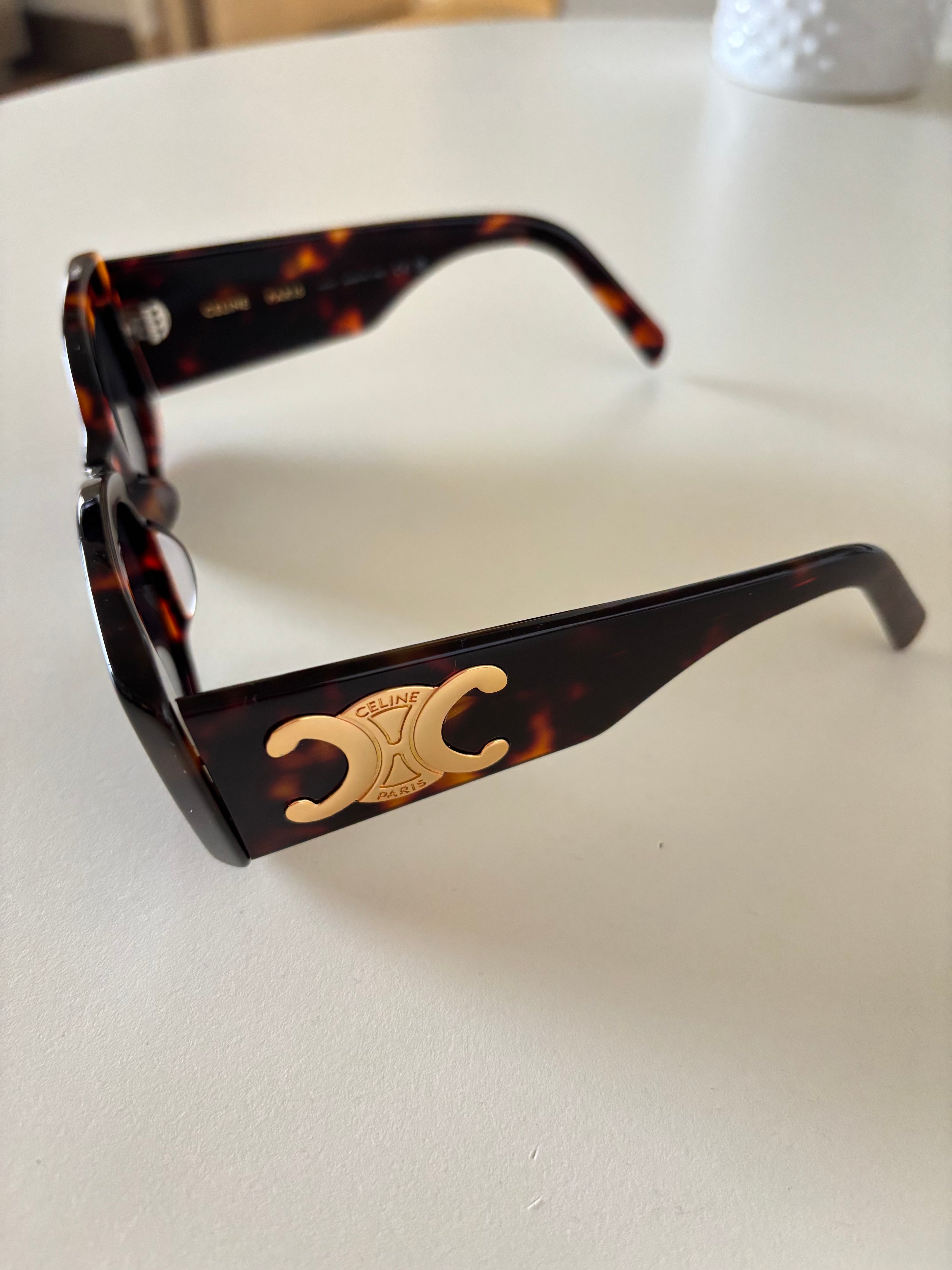 Celine lentes rectangular carey