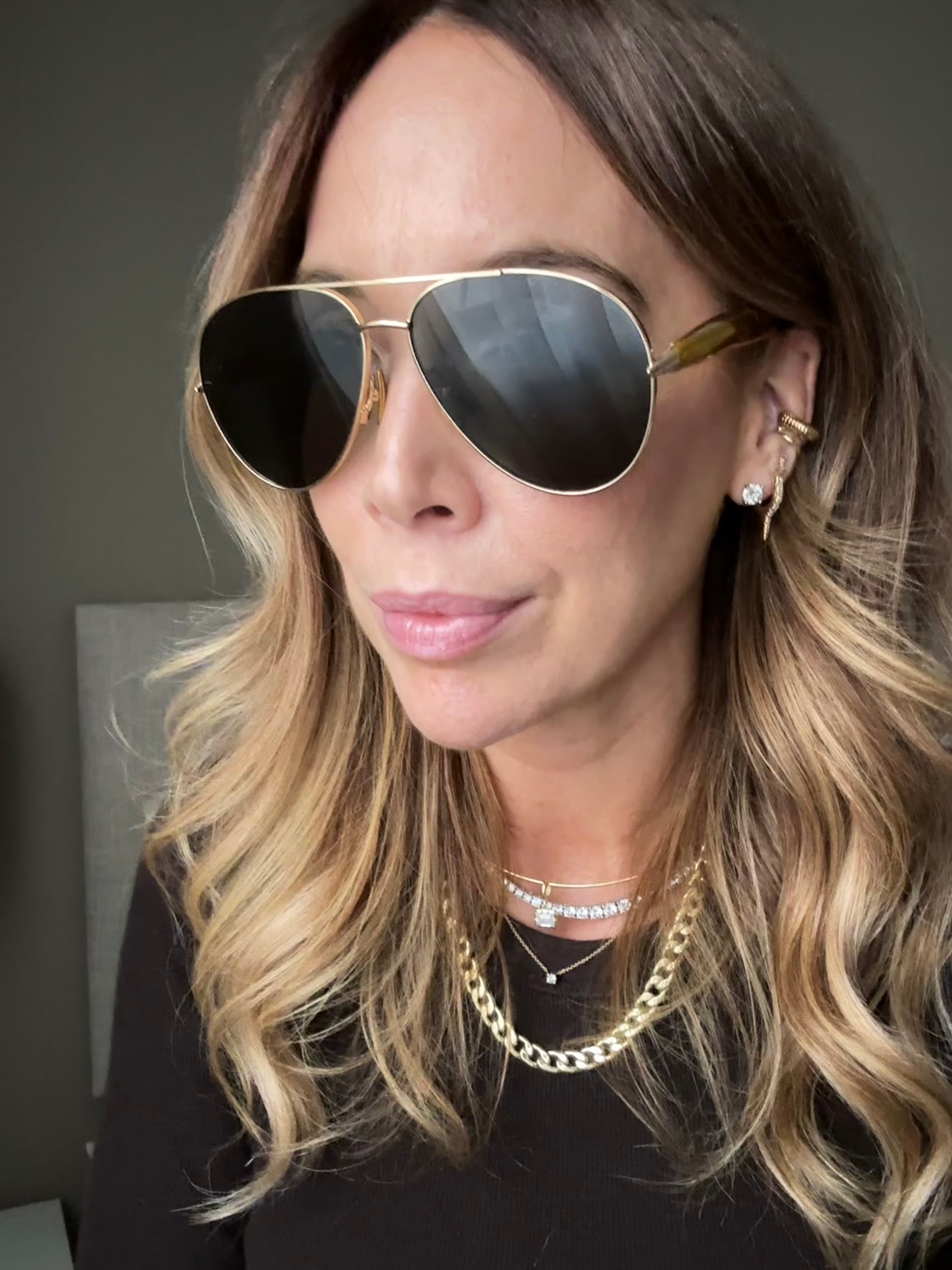 Bottega Lentes Aviator Sardine