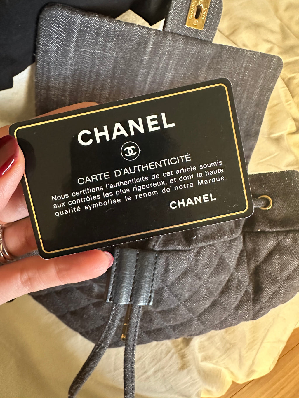 Chanel backpack denim