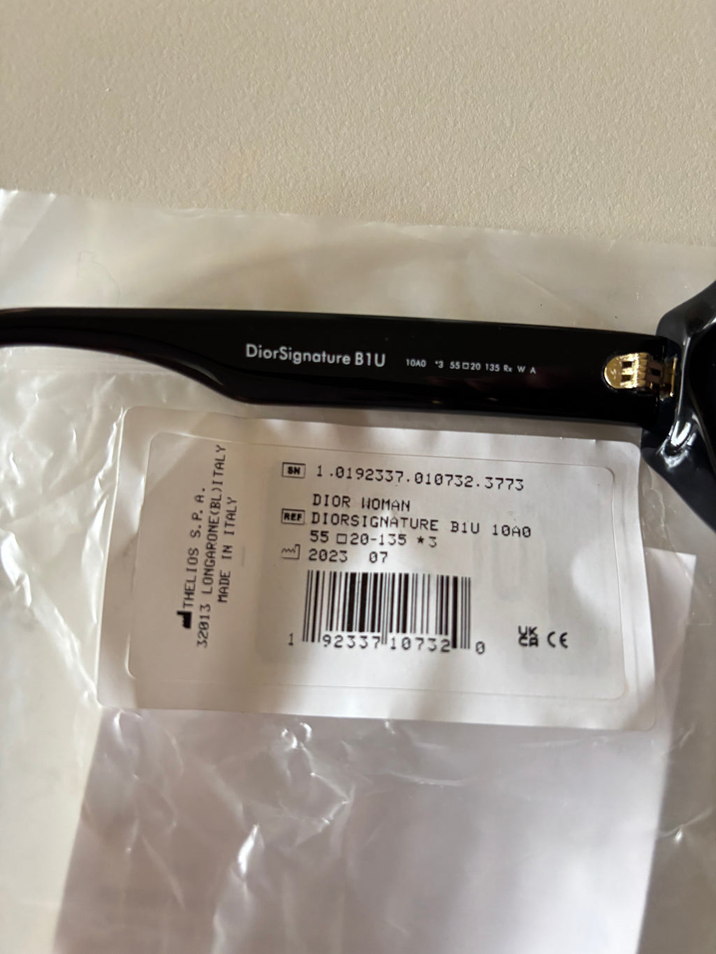 Dior lentes rectangulares negros