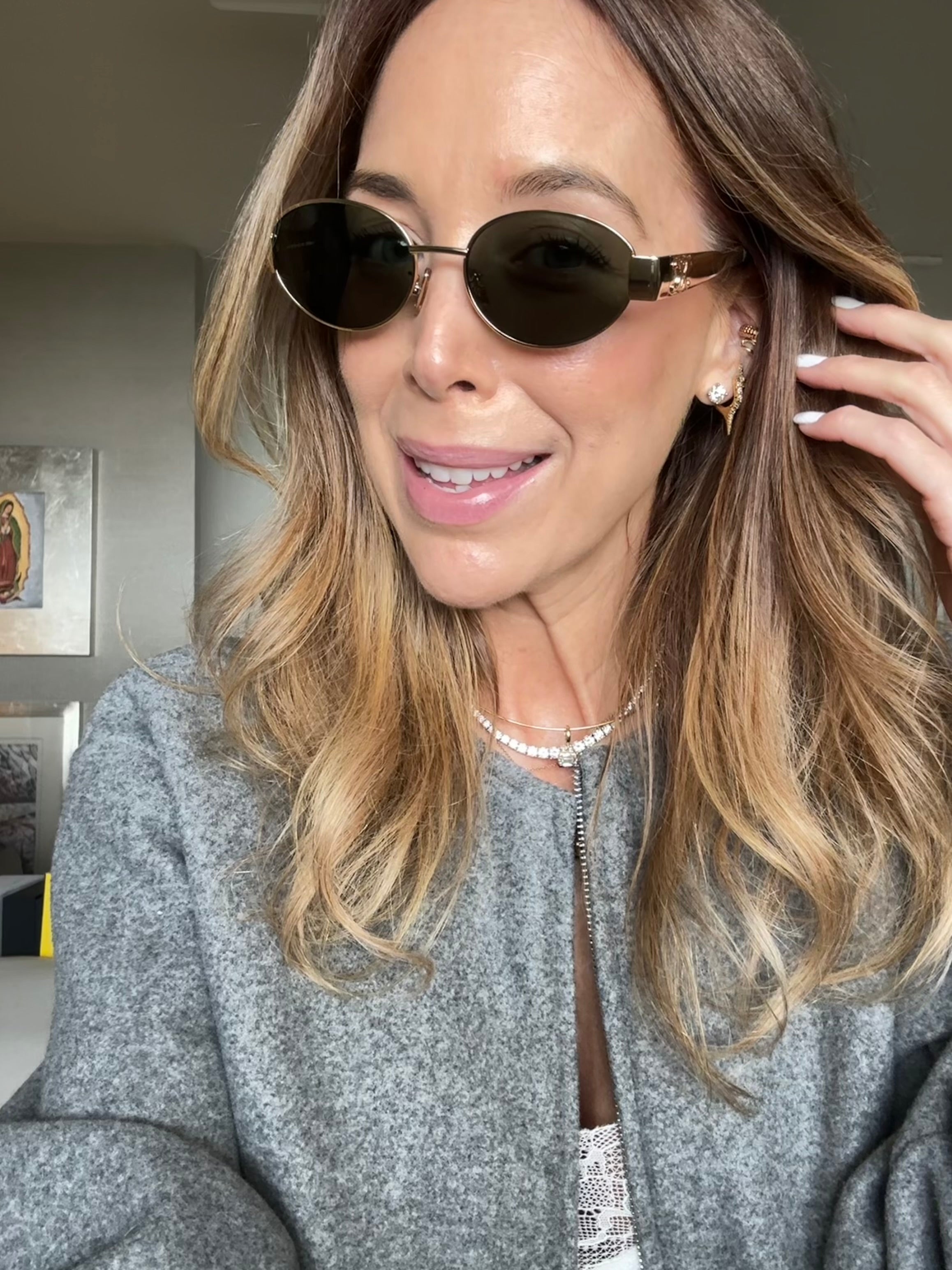 Celine lentes ovalados oro