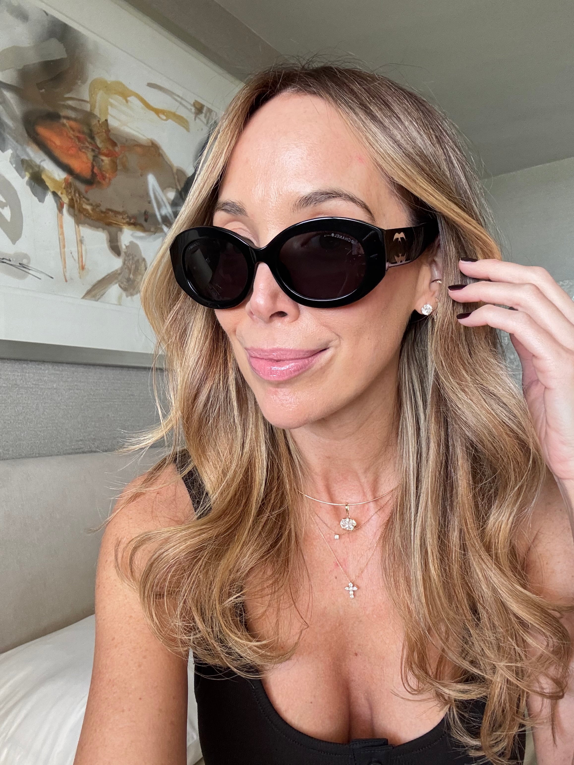 Chanel Black Oversized Oval