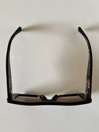 Chanel lentes rectangulares café oversized