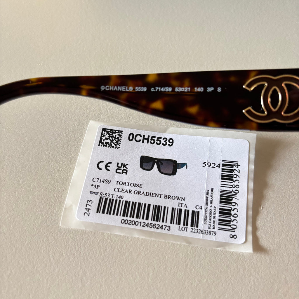 Chanel lentes rectangulares café oversized