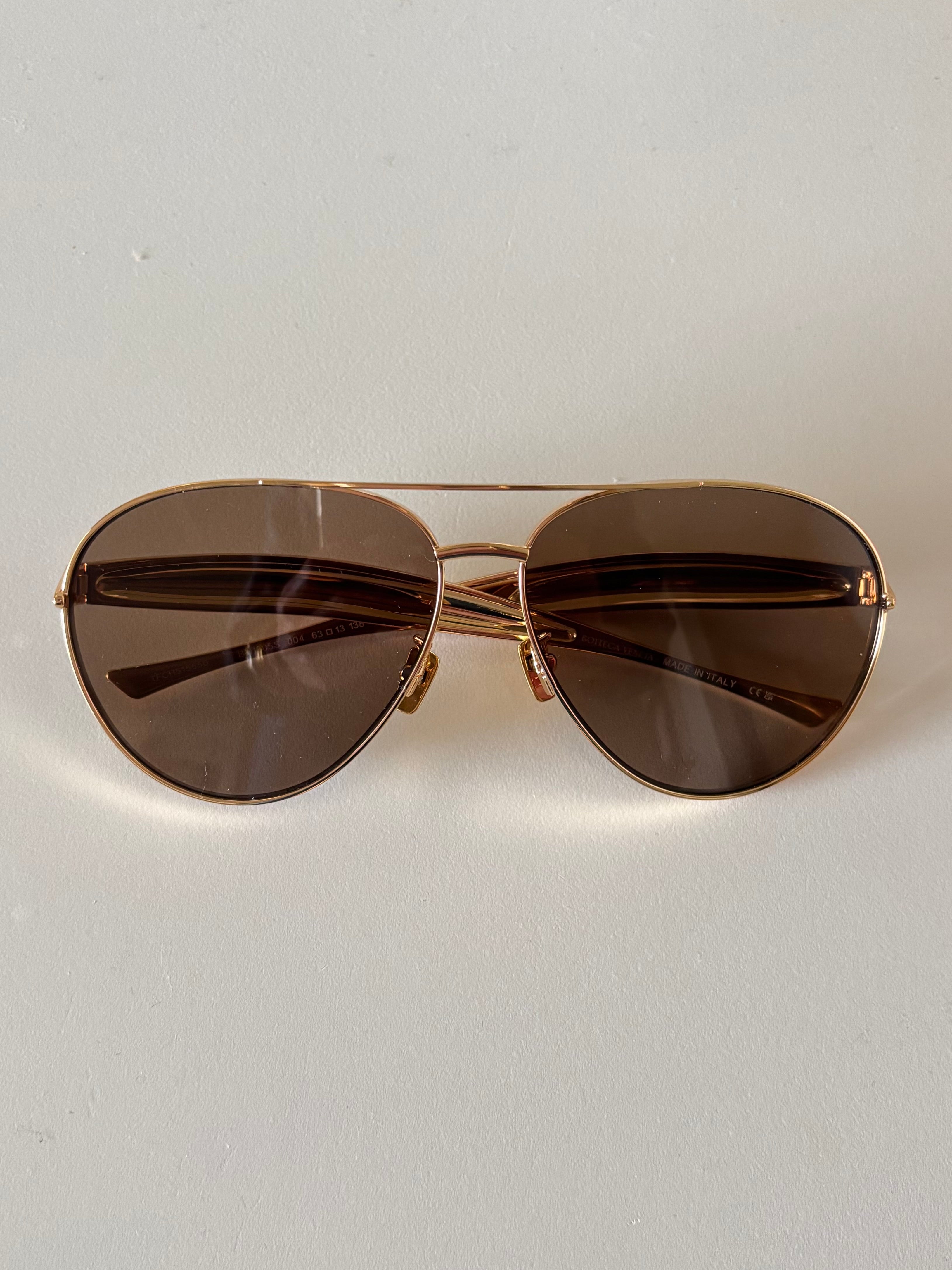 Bottega Lentes Aviator Sardine Café