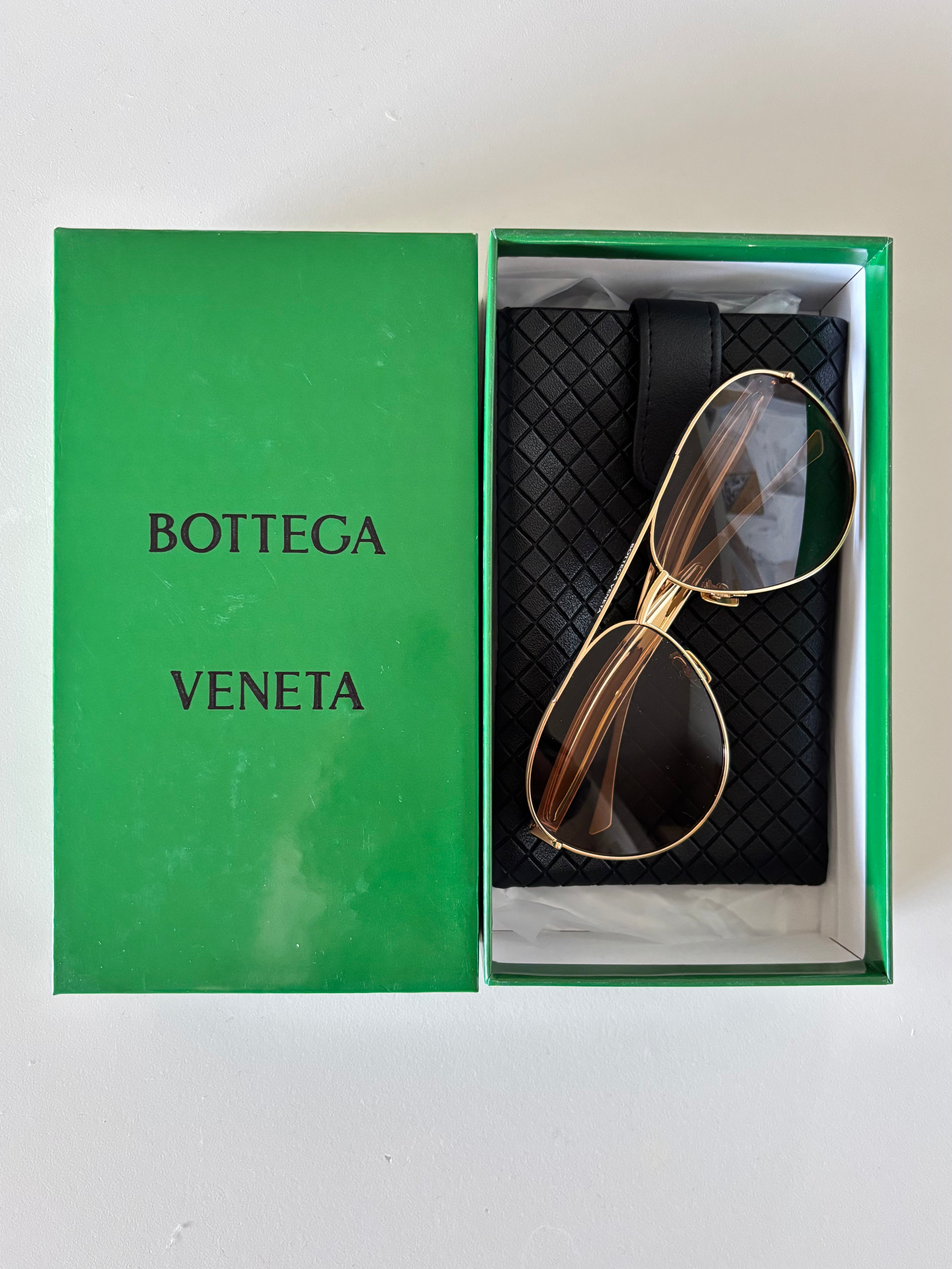 Bottega Lentes Aviator Sardine Café
