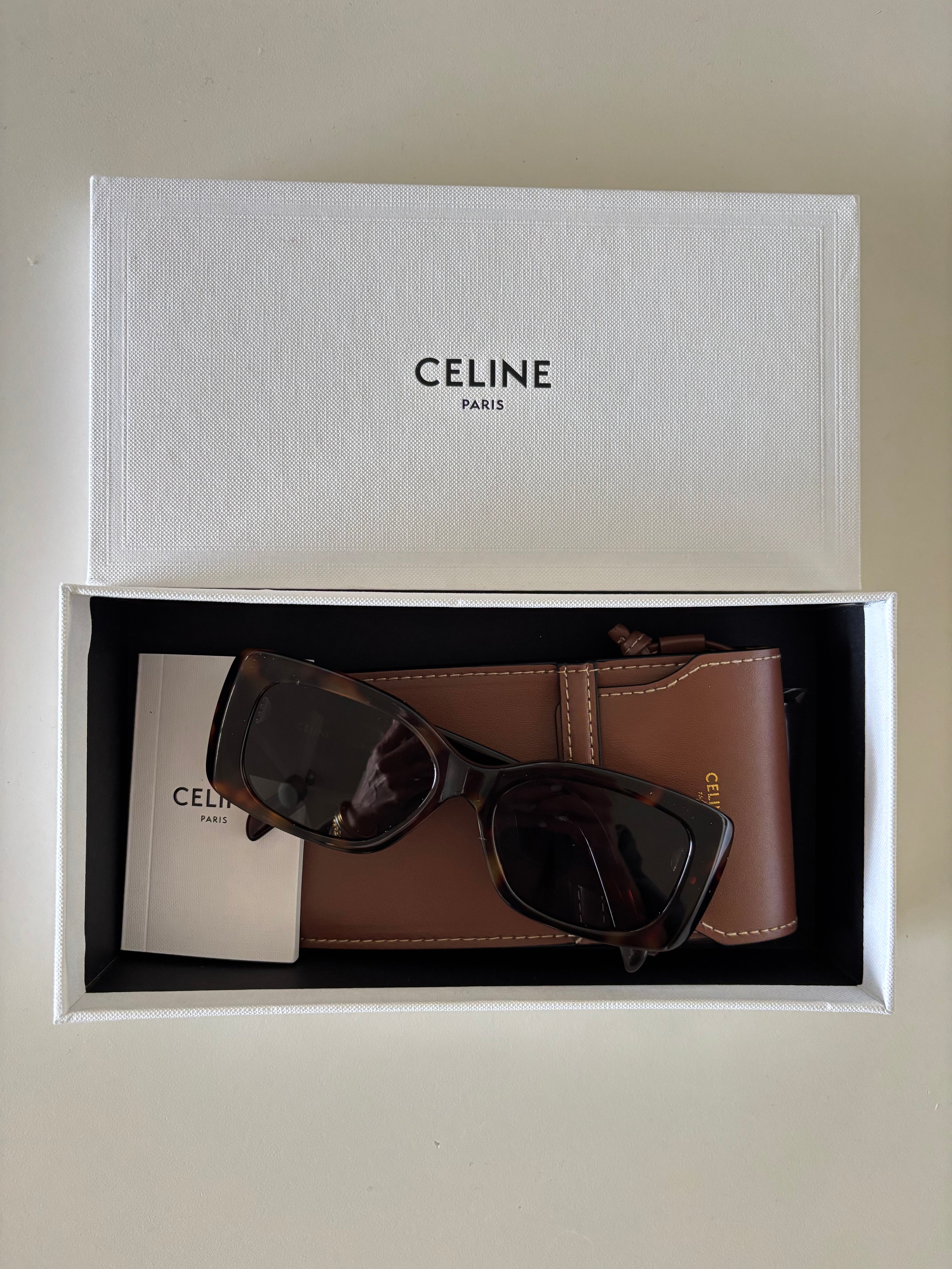 Celine lentes rectangular carey