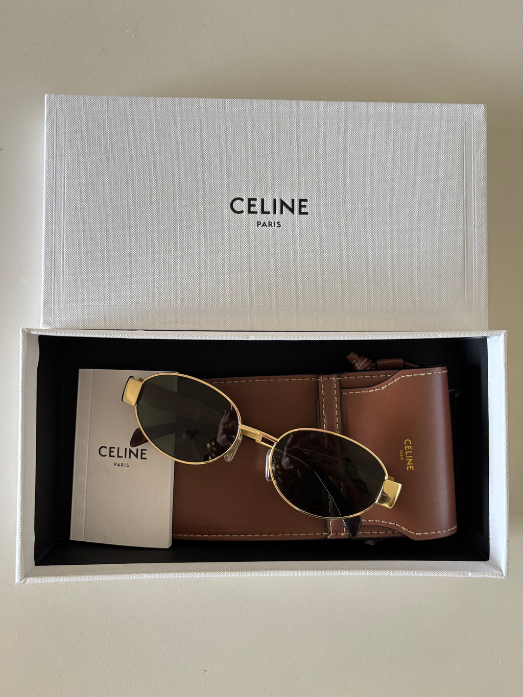 Celine lentes ovalados oro