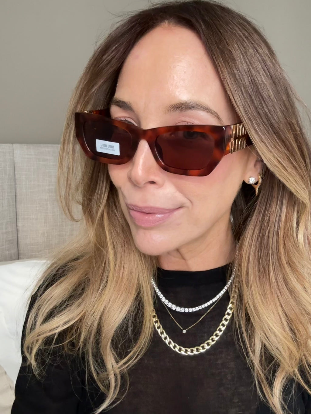 Miu Miu Rectangular Slim Havana Red