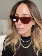 Miu Miu Rectangular Slim Havana Red