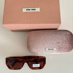 Miu Miu Rectangular Slim Havana Red