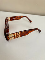 Miu Miu Rectangular Slim Havana Red