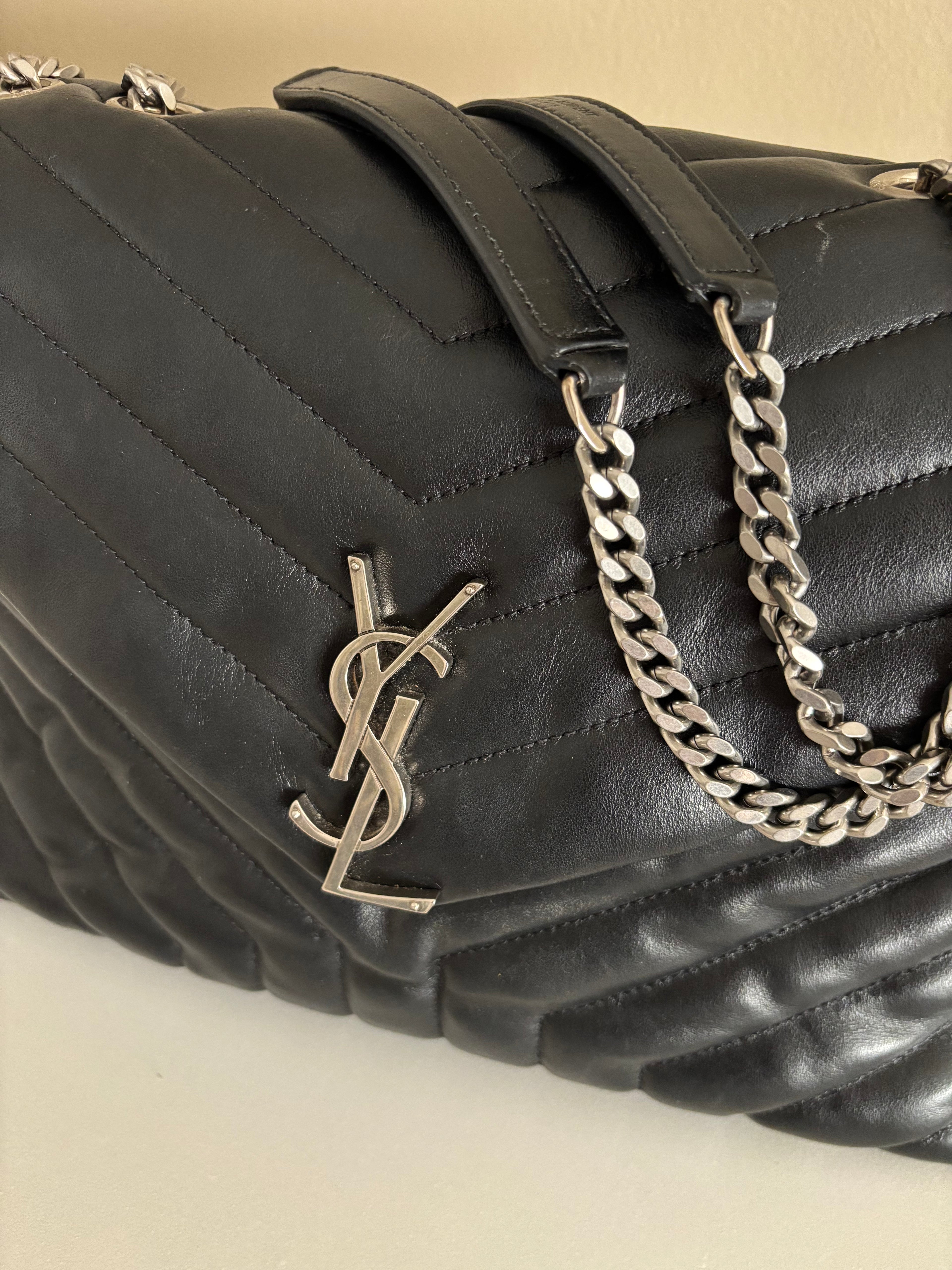 YSL lou lou bag mediana negra